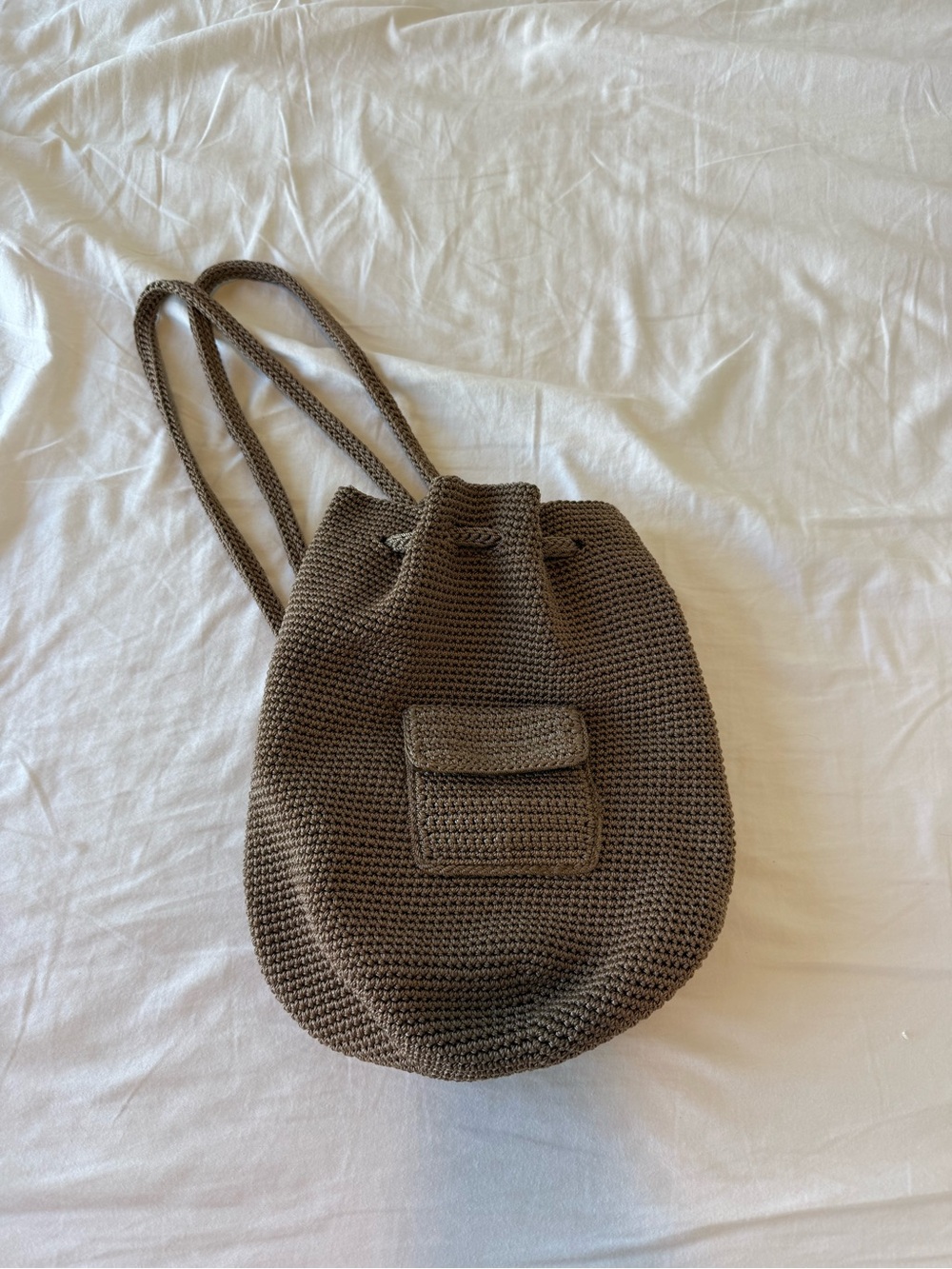 The Sak Taupe Crochet Backpack